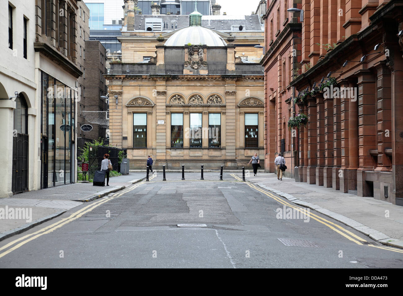 Rückseite des ehemaligen Gebäudes der Union Bank of Scotland, derzeit Corinthian Club, Virginia Place, Merchant City, Glasgow, Schottland, Großbritannien Stockfoto