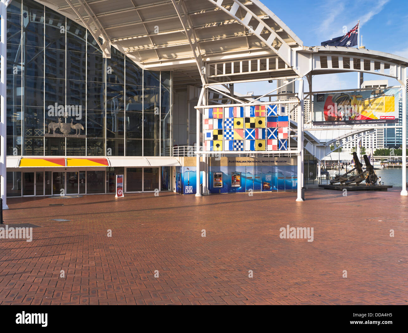 Dh Darling Harbour Sydney Australien Eingang Australian National Maritime Museum Architektur Hafen Stockfoto