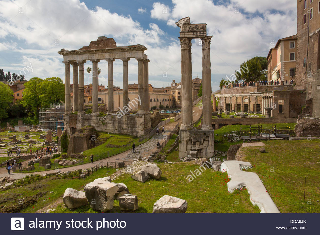Der Tempel des Jupiter Capitolinus befindet sich auf dem Kapitol. Stockfoto