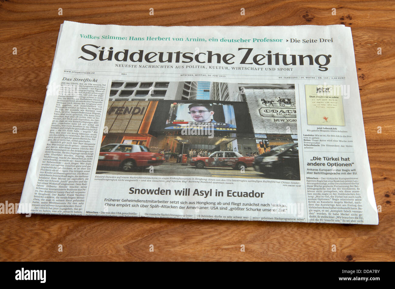 Süddeutsche Zeitung deutsche Zeitung Stockfoto