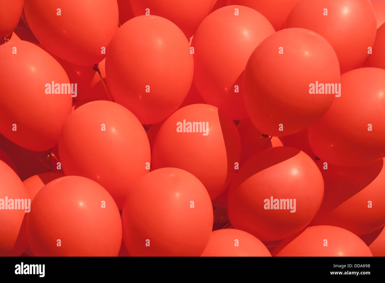 Luftballons rot Haufen Vollformat viele Stockfoto