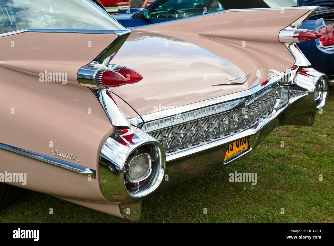 Hinteren Körper 1960 Cadillac Coupe de Ville, amerikanische Auto Club International Oldtimer show, Northampton, England 18. August 2013 Stockfoto