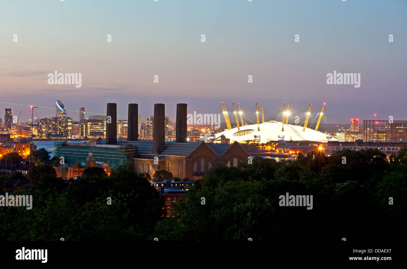 Der Veranstaltungsort 02 Konzertabend von Greenwich London UK Stockfoto