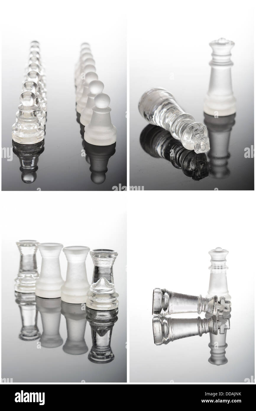 Glas-Schach aus nächster Nähe fotografiert Stockfoto