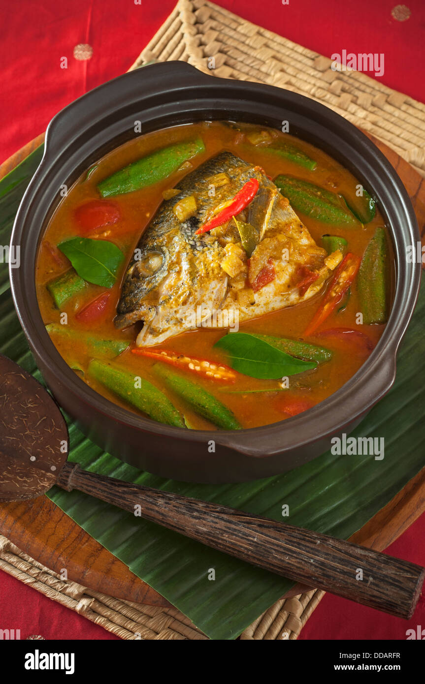 Singapur-Fischkopf curry Stockfoto