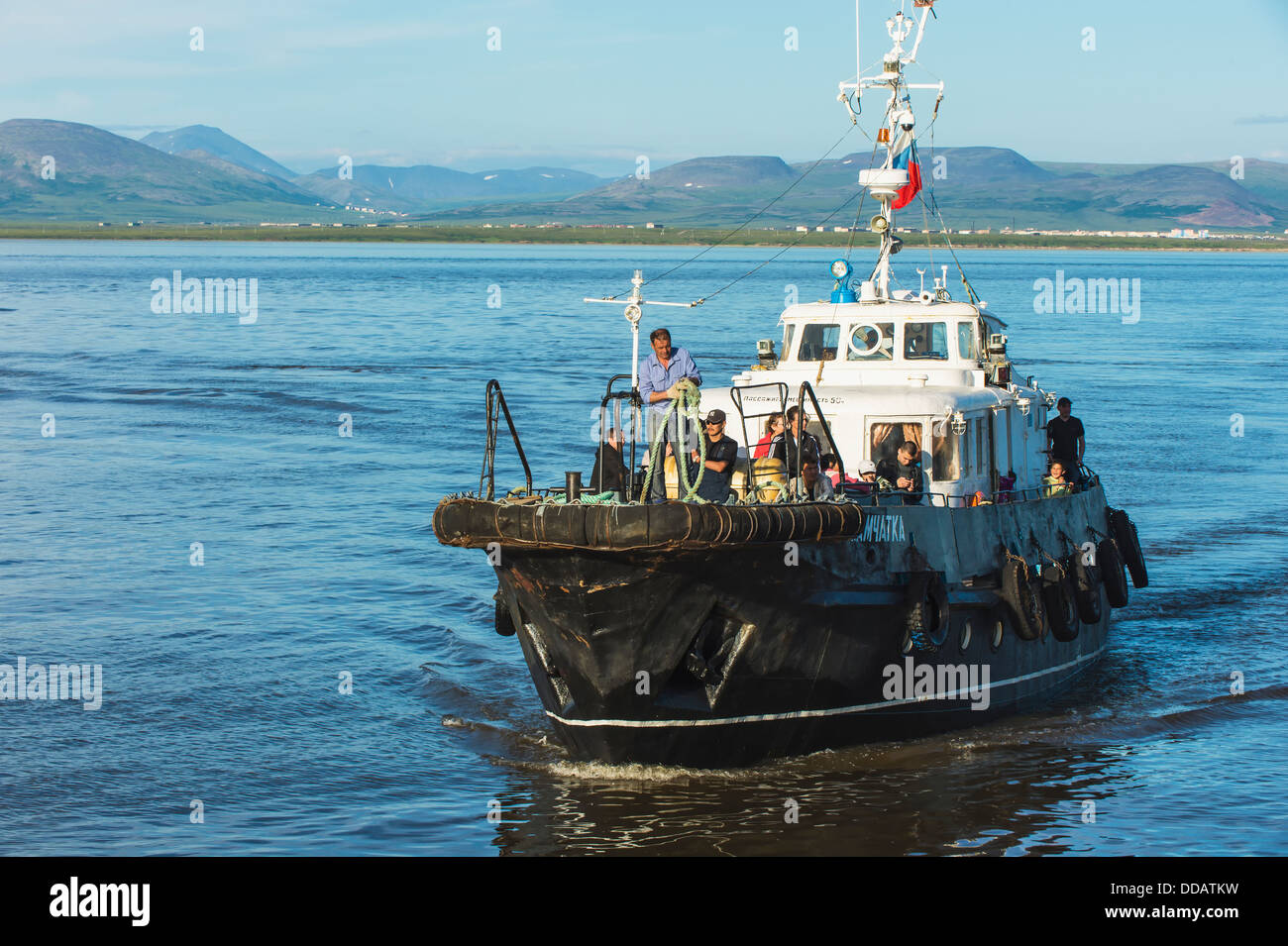 Fähre im Hafen von Anadyr, Provinz Tschukotka, russischen Fernen Osten Stockfoto