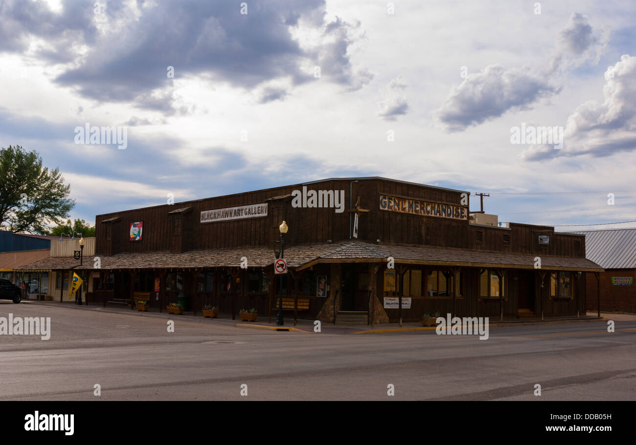 Blackhawk Kunstgalerie und Genl Merchandise-Store in Saratoga, Wyoming, USA. Stockfoto