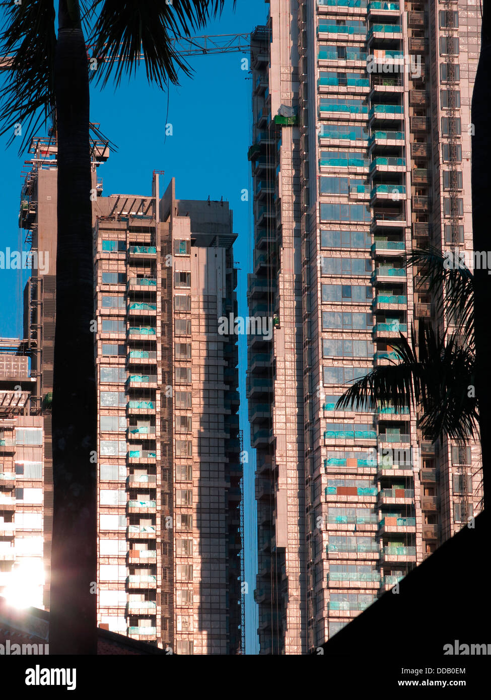 High-Rise Gebäude im Bau an der Park Road in Singapur Stockfoto