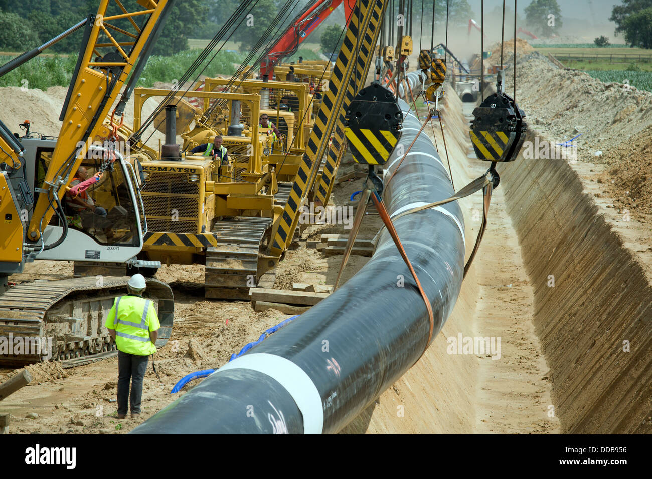 Hamersen, Deutschland, Bau der North European Gas Pipeline (NEL) Stockfoto