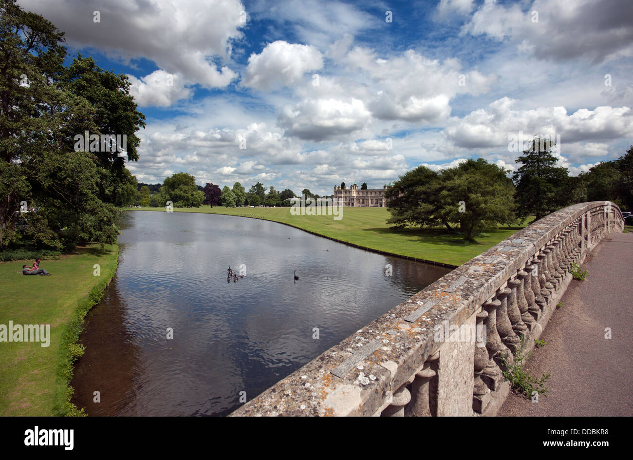 Audley End House von Hauptstraße, Saffron Walden, Essex, England, UK. 8-2013 Stockfoto