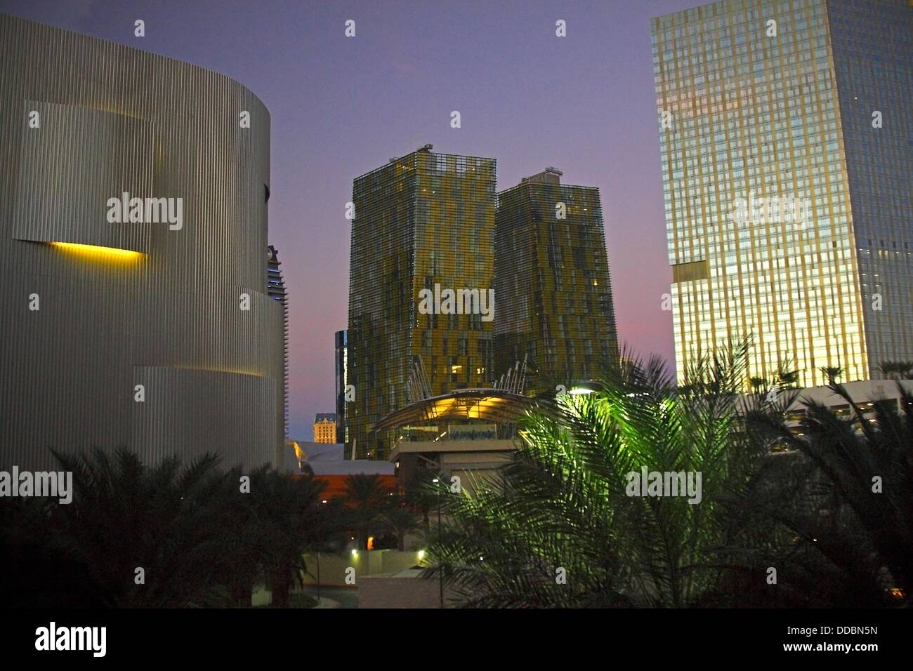 Das einzigartige Gebäude des City Center in Las Vegas, Nevada Stockfoto