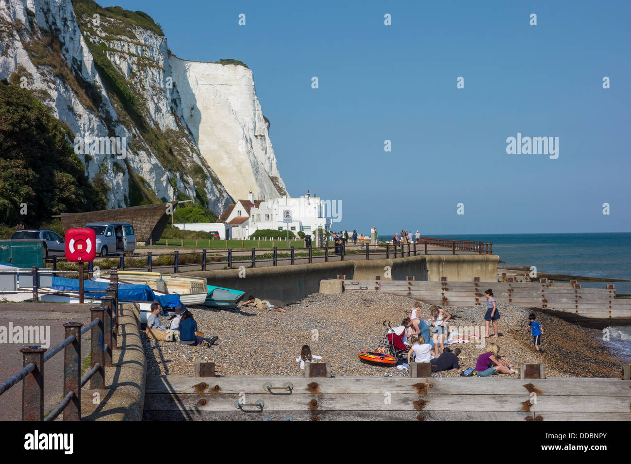 St. Margarets Bay Beach Kreidefelsen Dover Kent Stockfoto