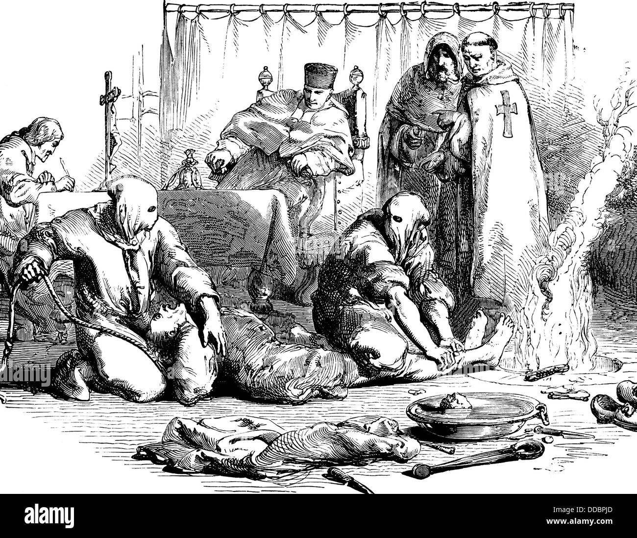 Inquisition, die grausamen Foltermethoden der Kirche im 16. Jahrhundert; Inquisition, Stockfoto