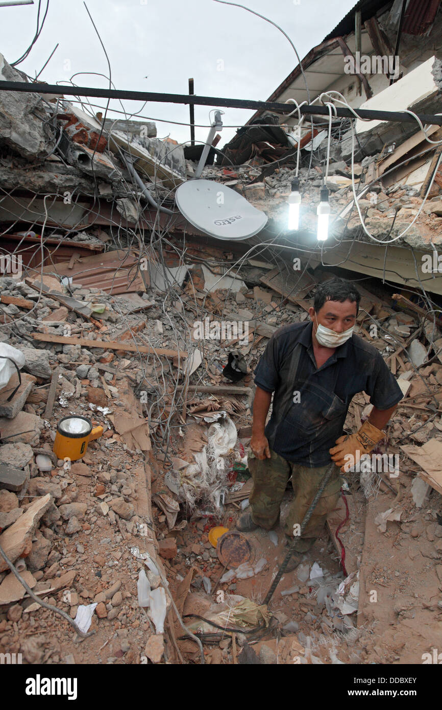 Padang, Indonesien, Aufräumen Arbeit in der Stadt Padang nach dem Erdbeben Stockfoto