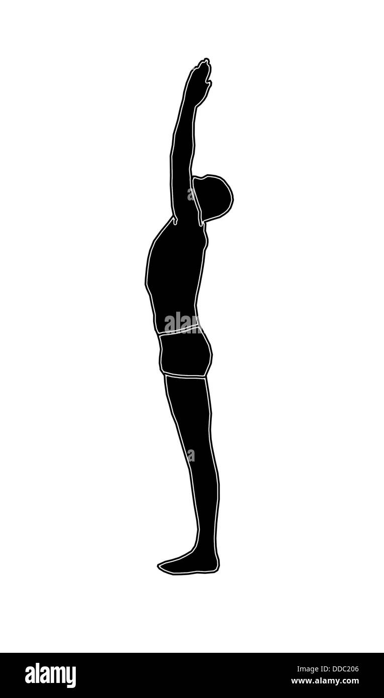 Menschen praktizieren Yoga in Lage Stockfoto