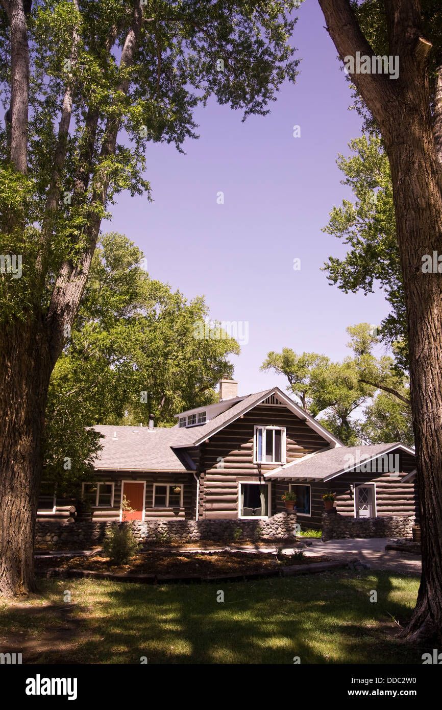 Haupt-Lodge Gebäude auf der Nature Conservancy Zapata Ranch in der Nähe von Alamosa, Colorado, USA Stockfoto