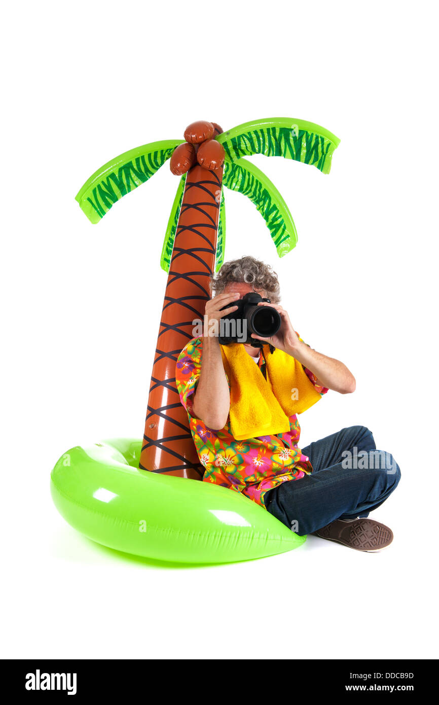 Tourist im tropischen Urlaub Stockfoto
