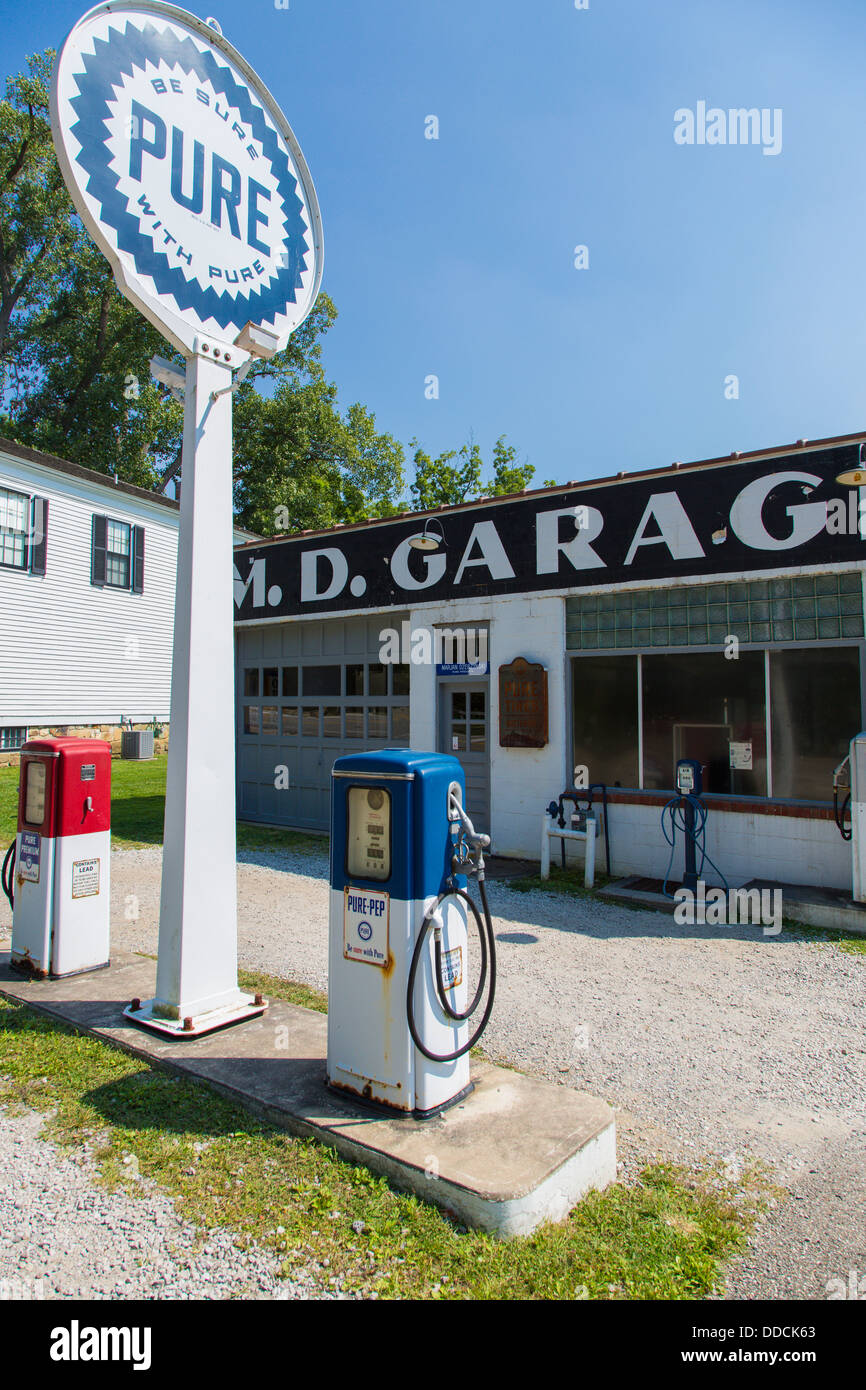 M D Garage in Boston Mühlen im Cuyahoga Valley National Park in Ohio in den Vereinigten Staaten Stockfoto