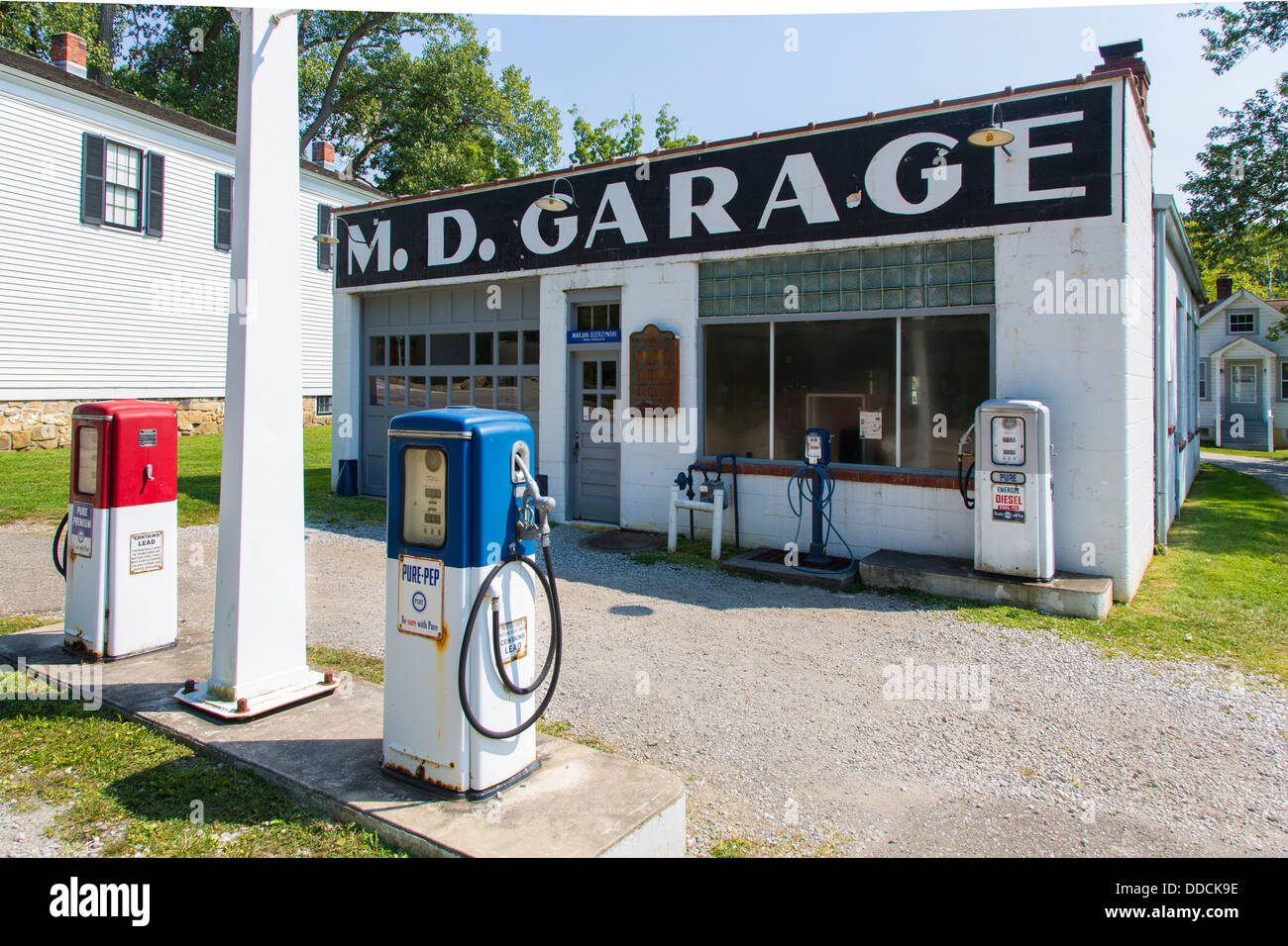 M D Garage in Boston Mühlen im Cuyahoga Valley National Park in Ohio in den Vereinigten Staaten Stockfoto