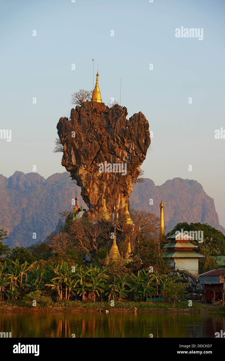 Myanmar (Burma), Karen-Staat, Hpa, Kyauk Kalap Kloster Stockfoto