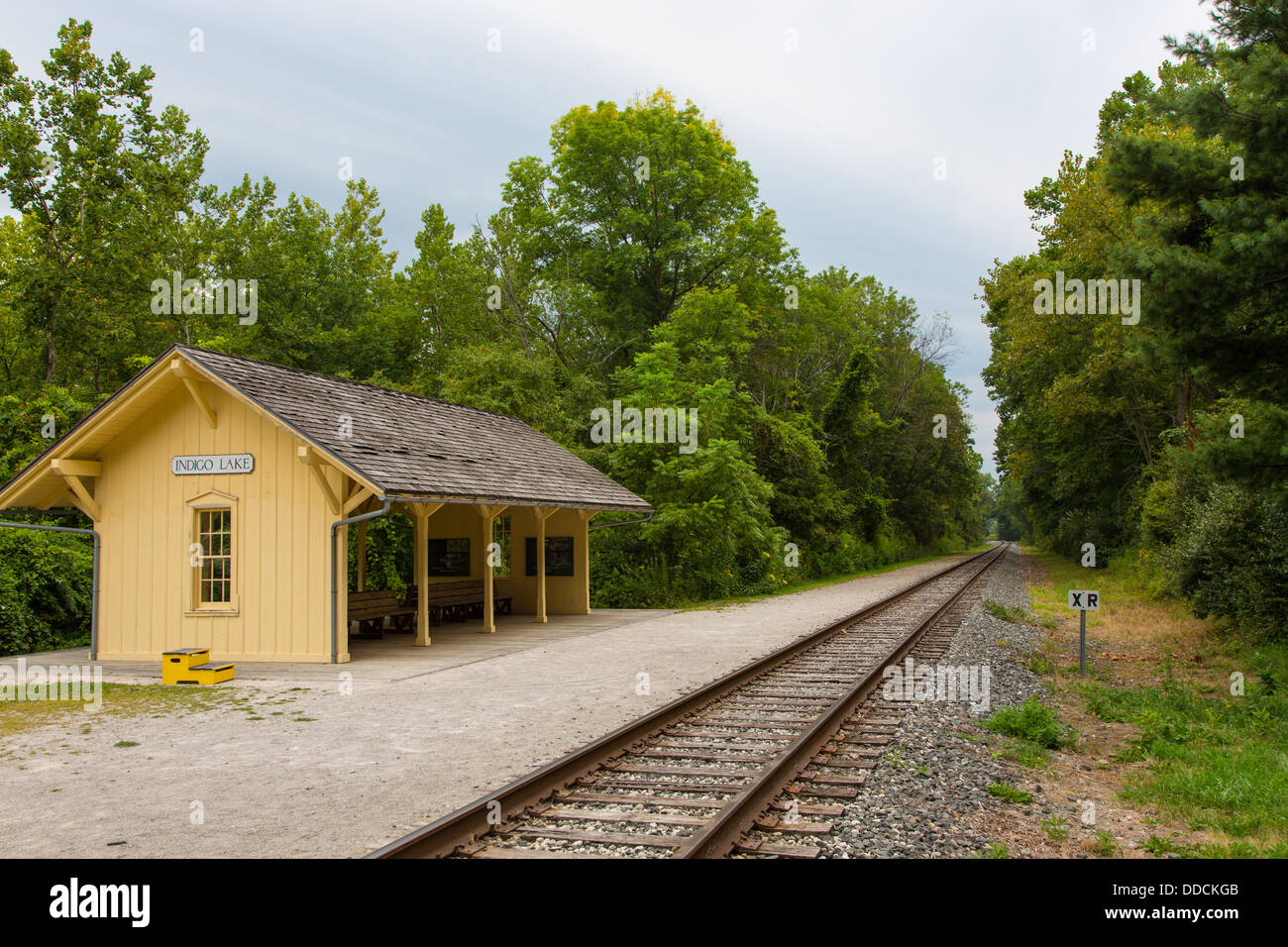 Indigo Lake Station des Cuyahoga Valley Scenic Railroad im Cuyahoga Valley National Park in Ohio in den Vereinigten Staaten Stockfoto