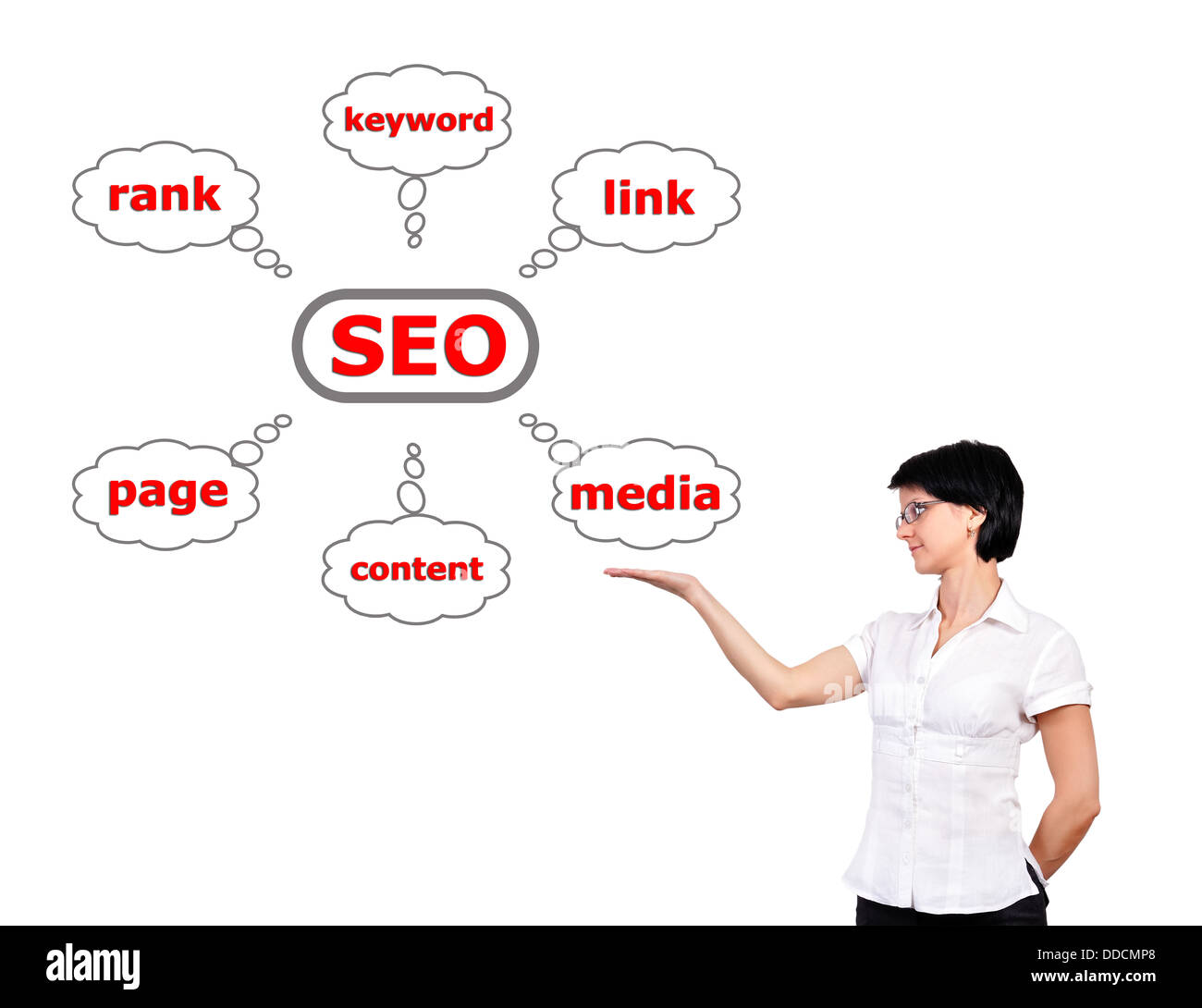 SEO in der hand Stockfoto