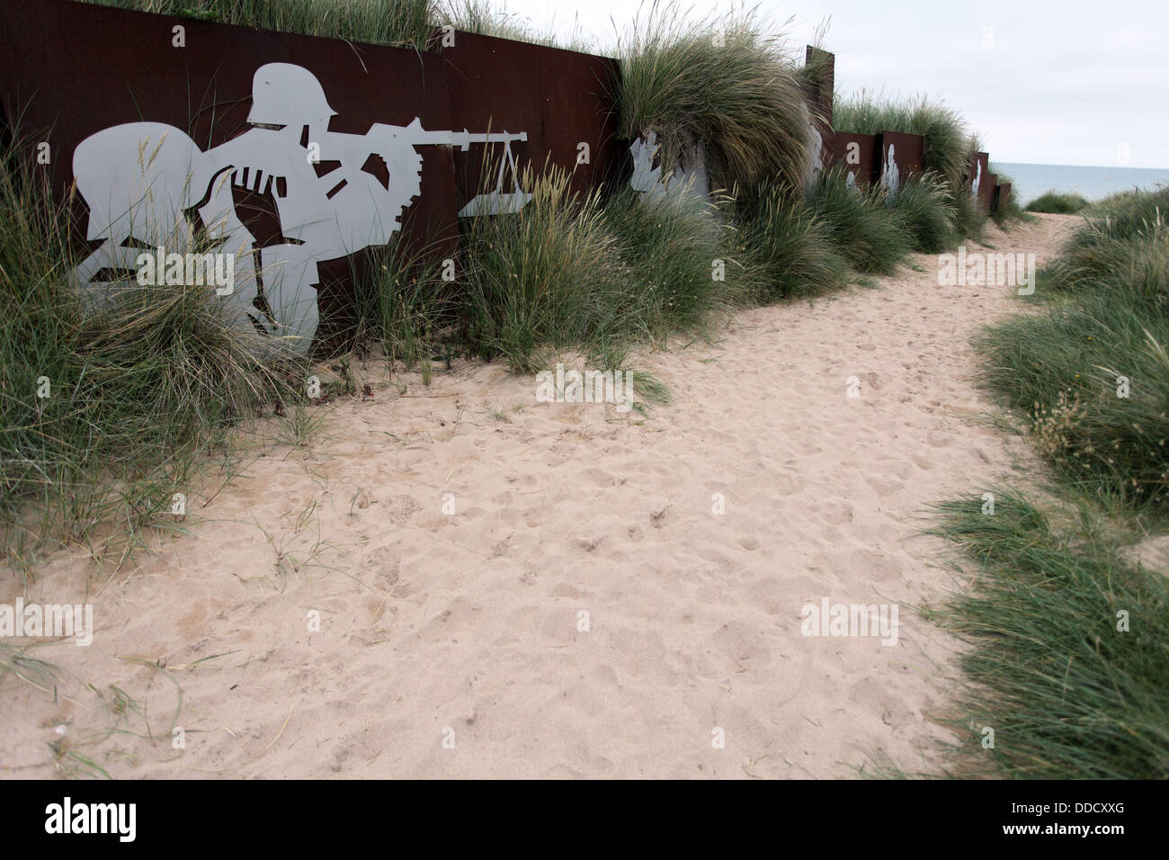 Kämpfen an den Stränden und in den Dünen. Moderne Kunst-Denkmal für die d-Day Landungen Stockfoto