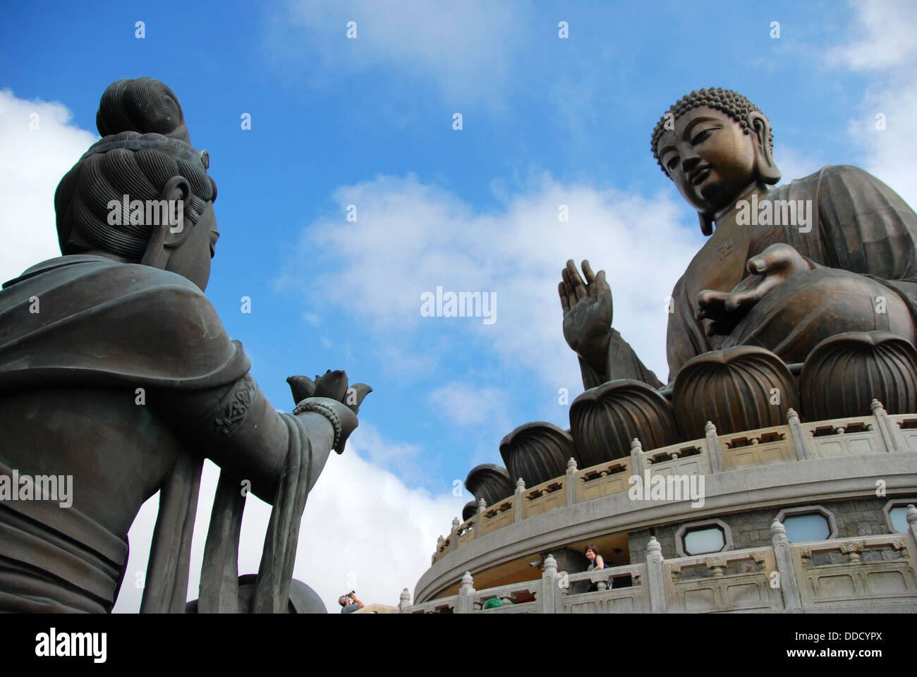 Die Tian Tan Buddha in Hongkong Stockfoto