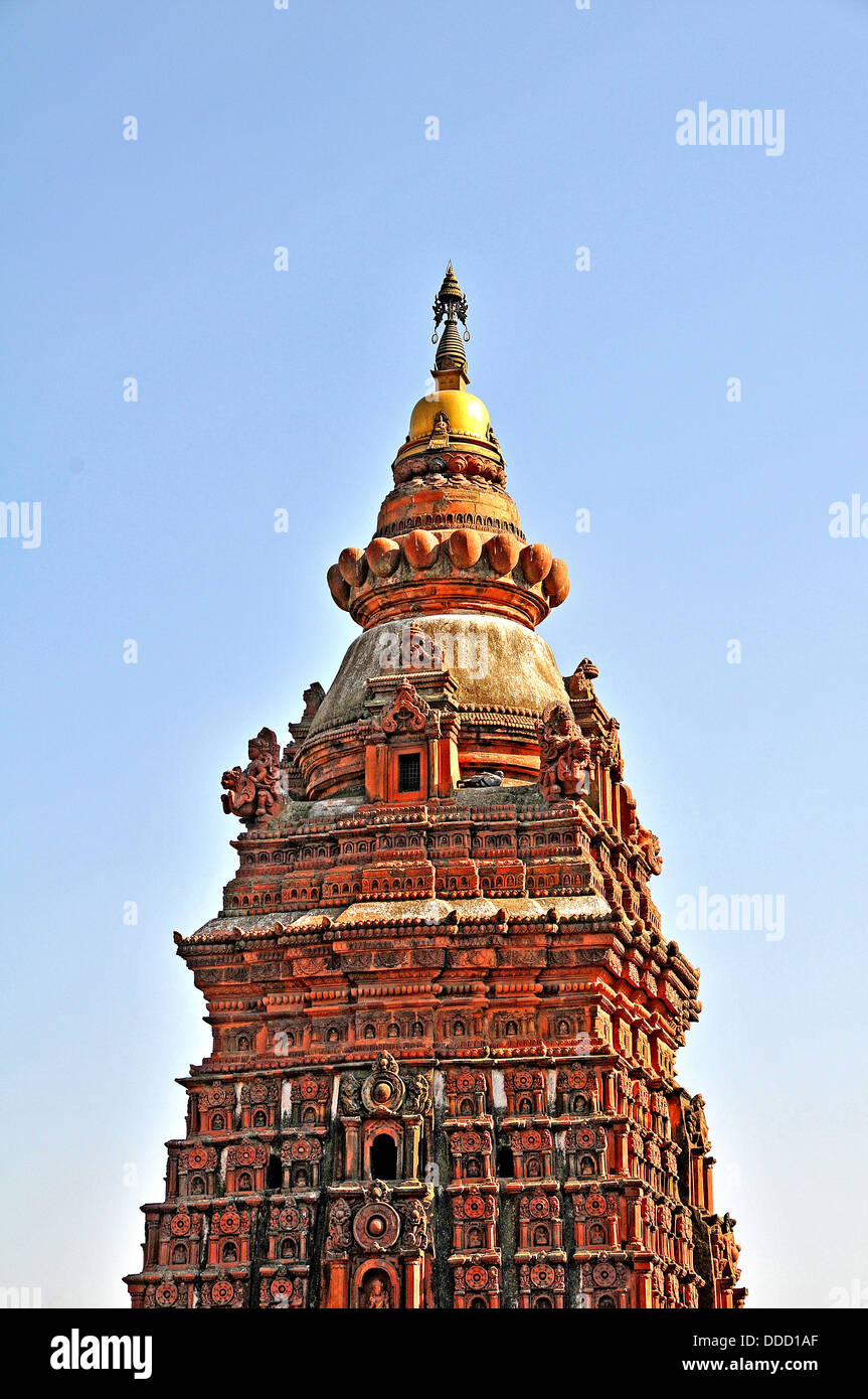 Spitze des Mahabuddha Tempels Patan Nepal Stockfoto