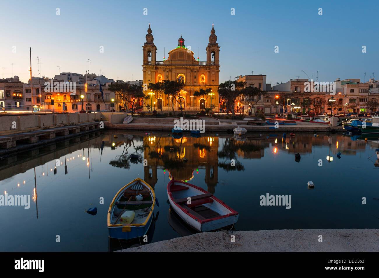 Msida Pfarrkirche Malta Stockfoto