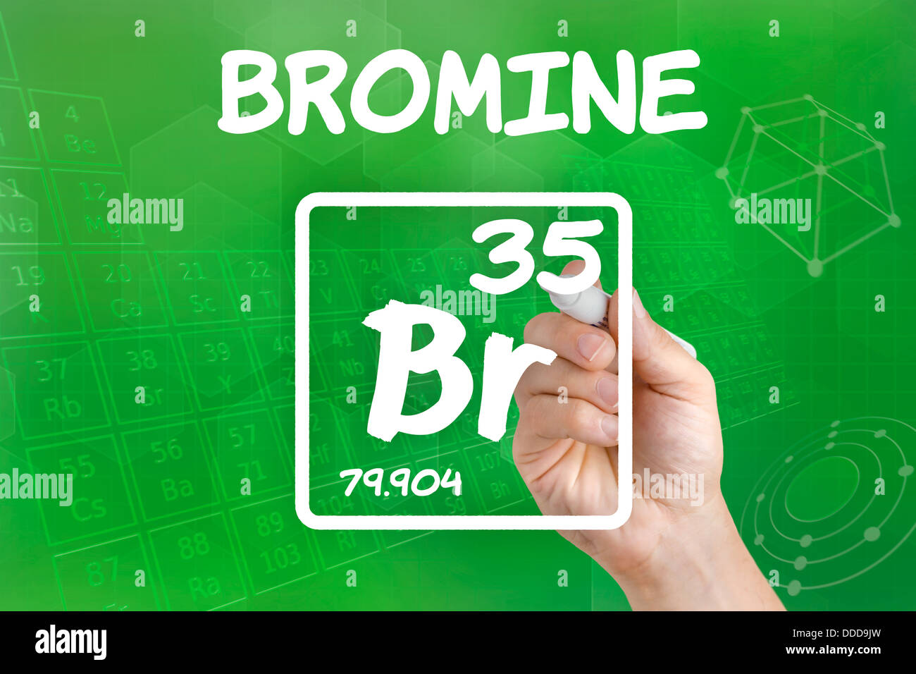 Symbol für das chemische Element Brom Stockfoto