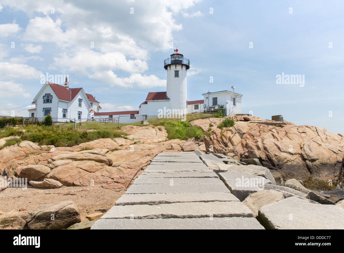 Die östlichen Point Lighthouse dient Gloucester Hafen in Massachusetts. Stockfoto