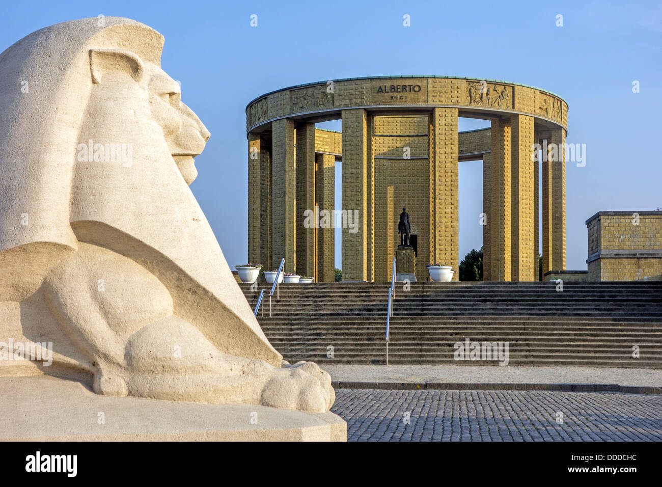 König Albert ich Denkmal, ersten Weltkrieg ein Denkmal für den belgischen WW1 Truppen bei Nieuport / Nieuwpoort, West-Flandern, Belgien Stockfoto