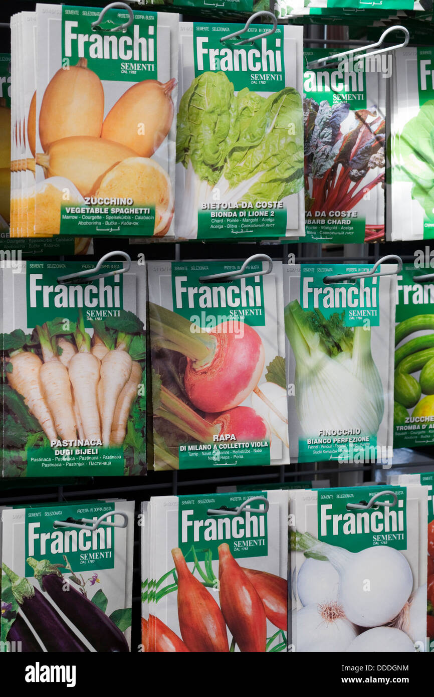 Pakete von Franchi Sementi Gemüsesamen Stockfoto
