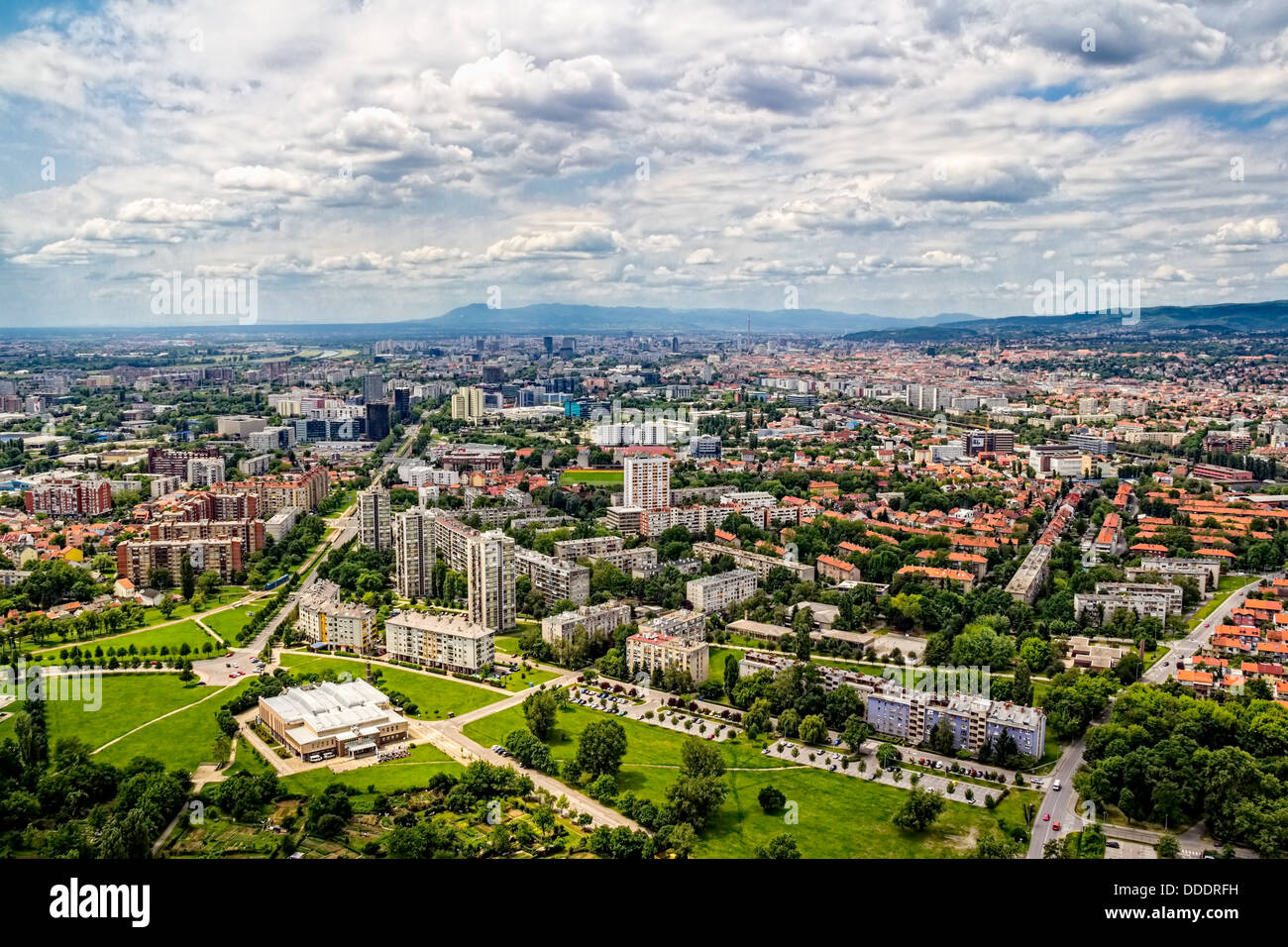 Zagreb-Luftbild Stockfoto