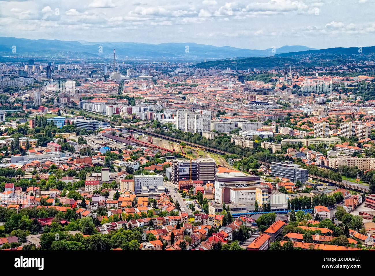 Zagreb-Luftbild Stockfoto