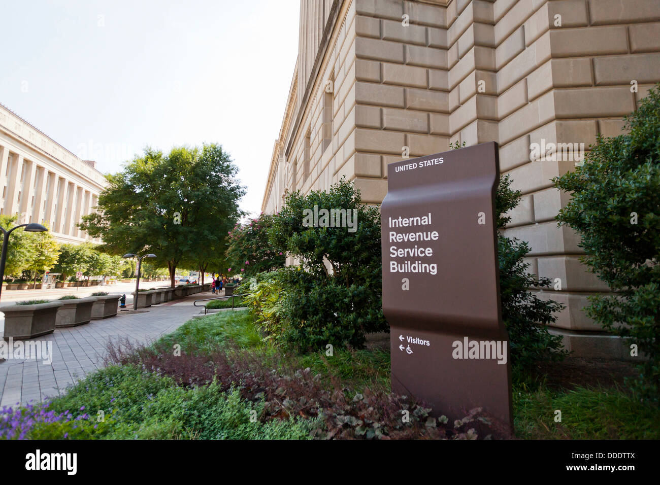 IRS-HQ Gebäude Zeichen - Washington, DC USA Stockfoto