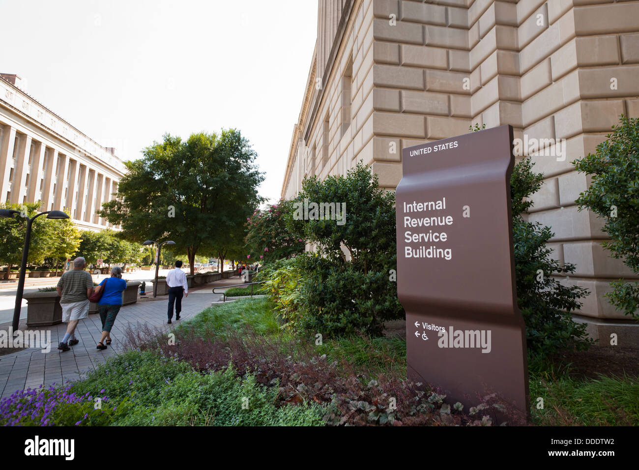 IRS-HQ Gebäude Zeichen - Washington, DC USA Stockfoto