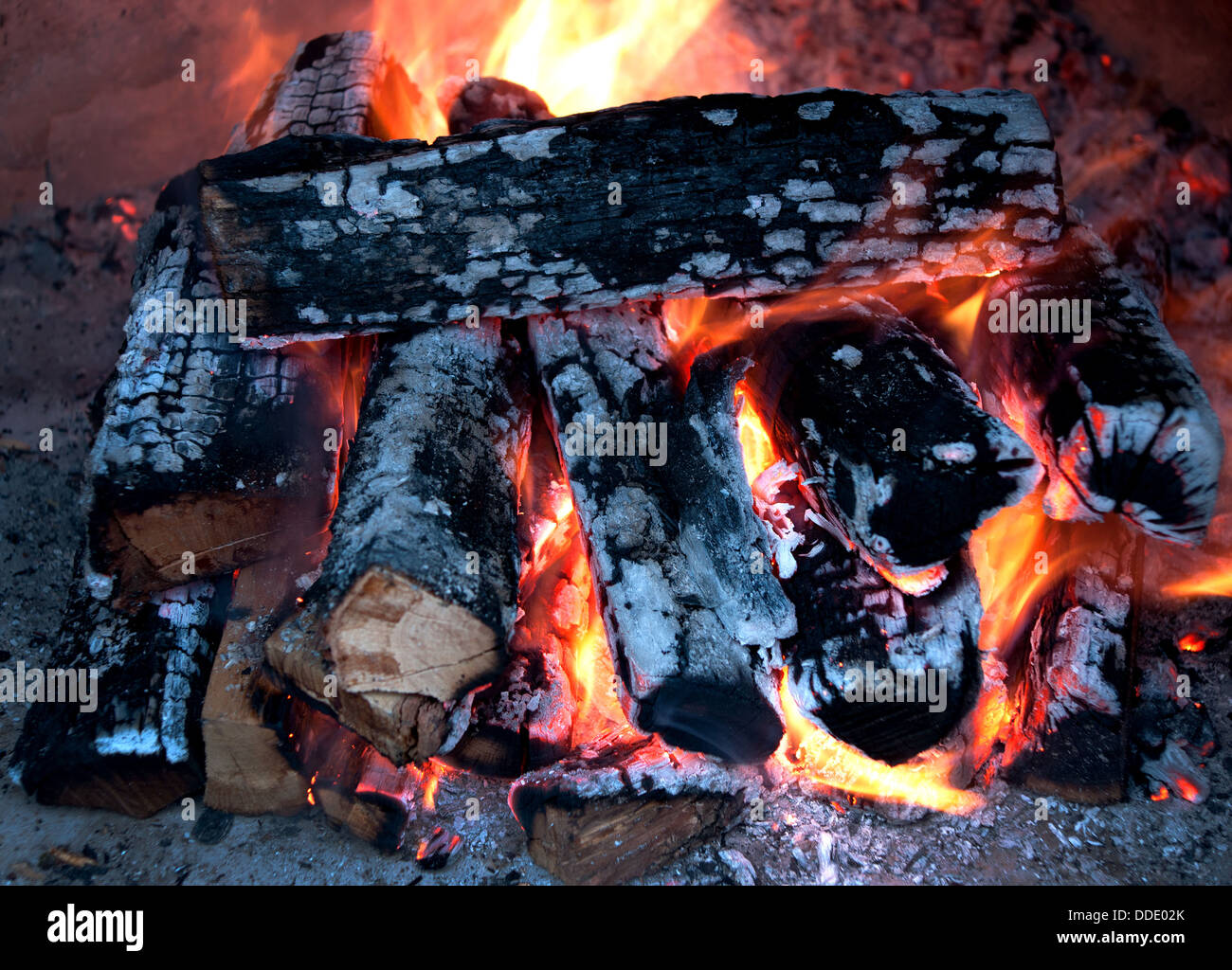 Brennendes Feuer Stockfoto