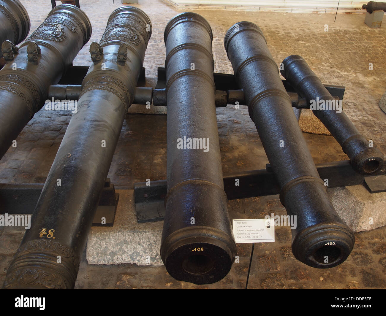 17. Jahrhundert dänisch-norwegischen 2-8 Pfünder Kanonen am königlichen dänischen Arsenal Museum (Kopenhagen), pic1 Stockfoto