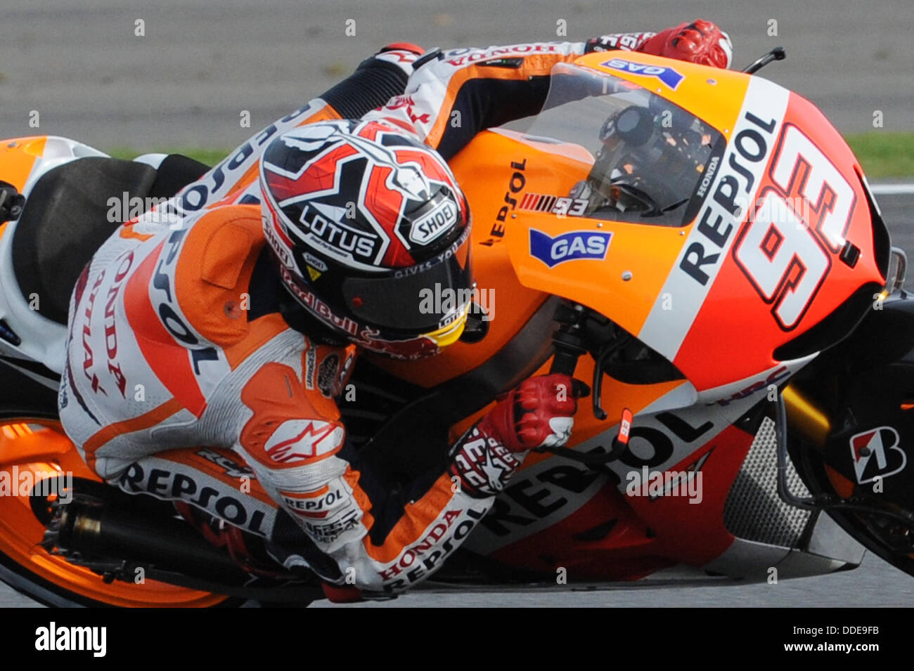 01.09.2013 Silverstone, England.  Marc Marquez (Repsol Honda Team) Rennen in der britischen Moto GP von Silverstone. Stockfoto