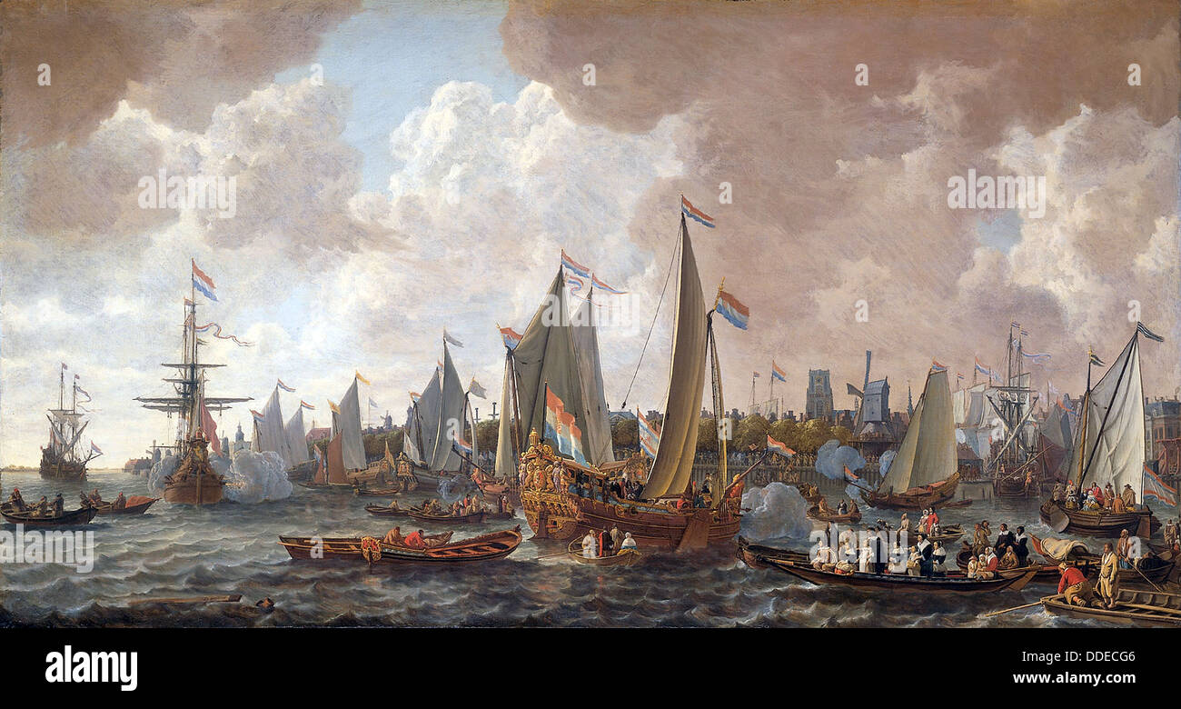 Die Ankunft von König Charles II von England in Rotterdam, 24. Mai 1660. Stockfoto