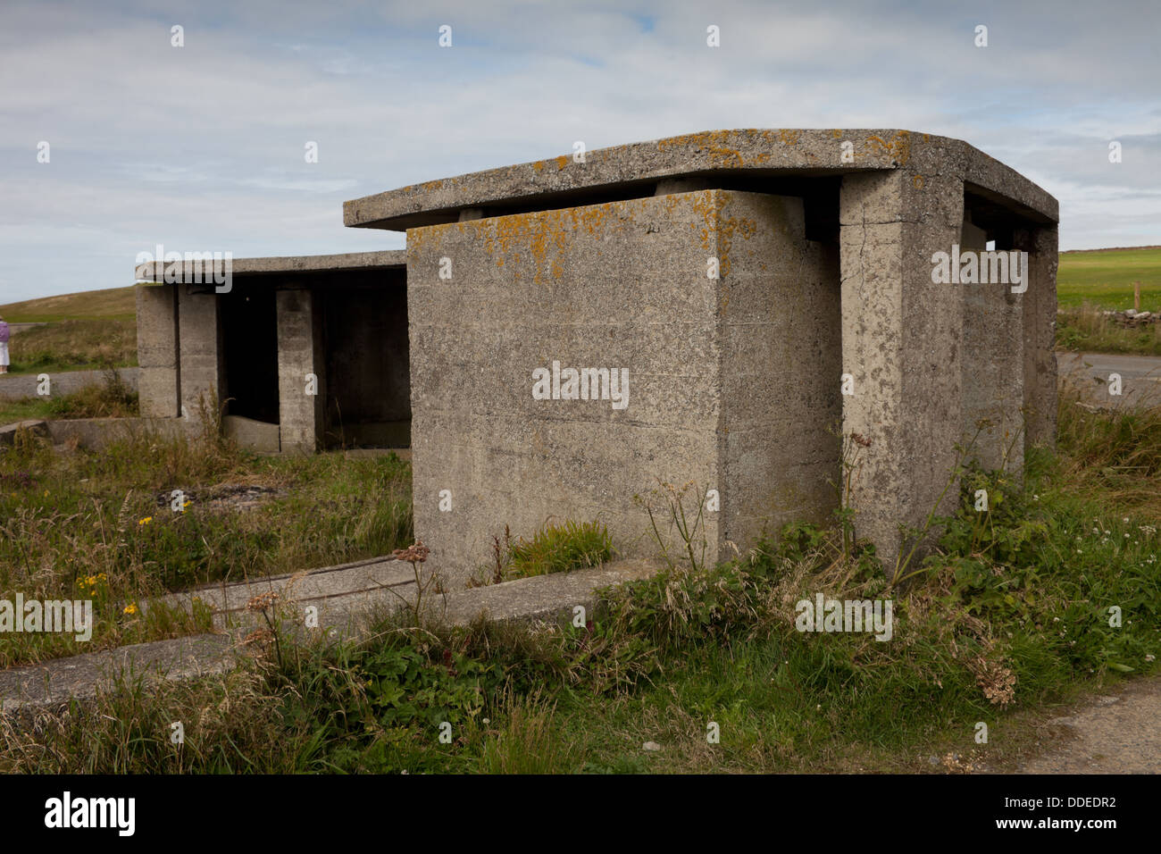 Ness Batterie - wwii Verteidigung in Scapa Flow, Orkney UK Stockfoto