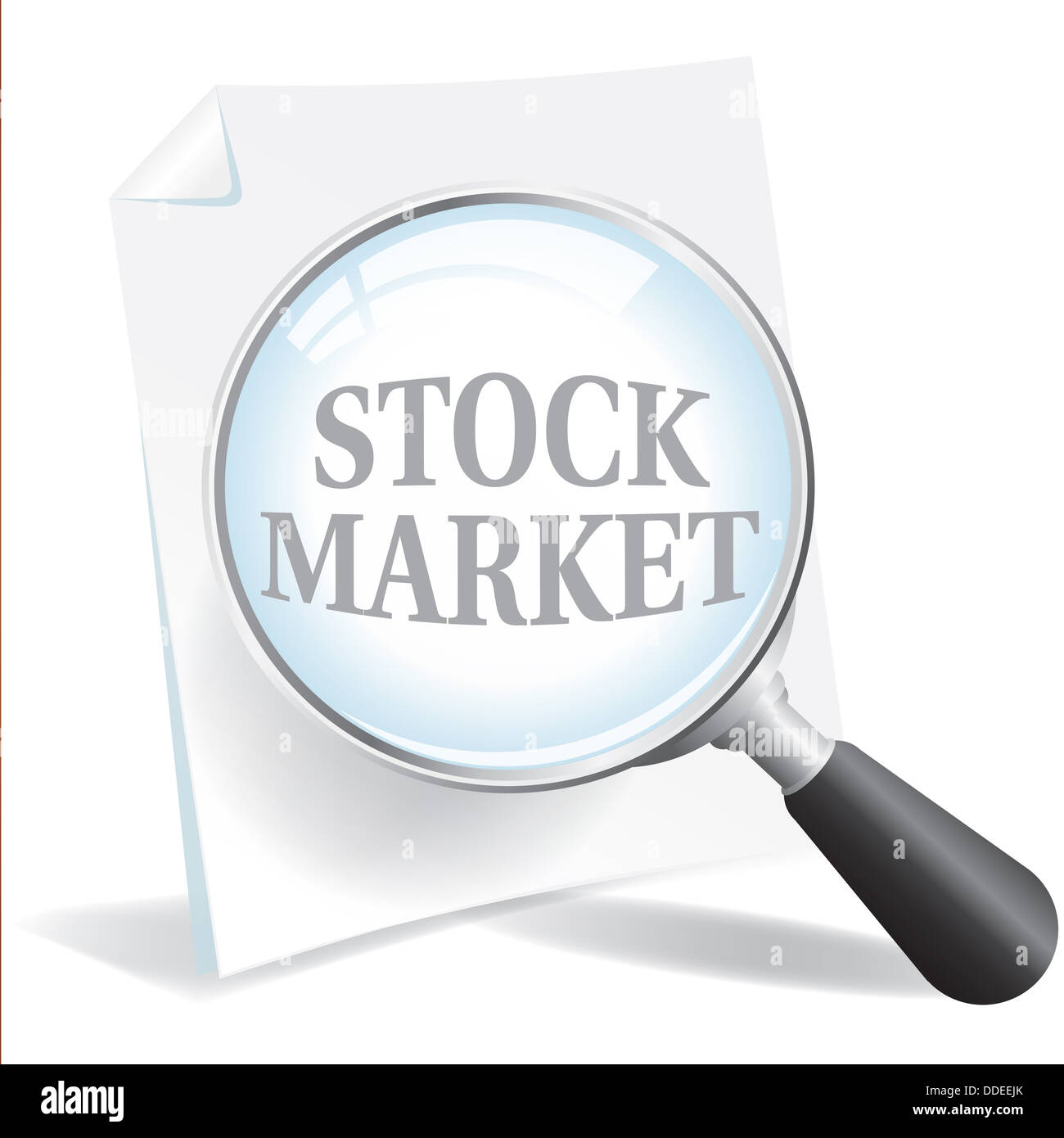 Nehmen einen genaueren Blick auf die Börse. Stockfoto