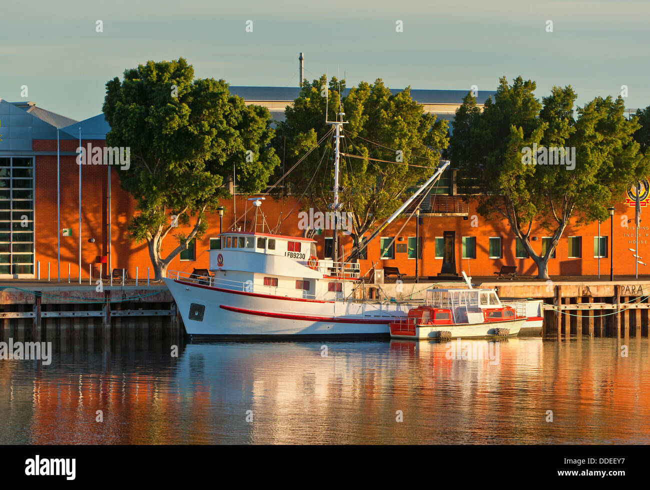 macht Kajütboot Cruisen motor Kai Lager Port River Port Adelaide South Australia Stockfoto