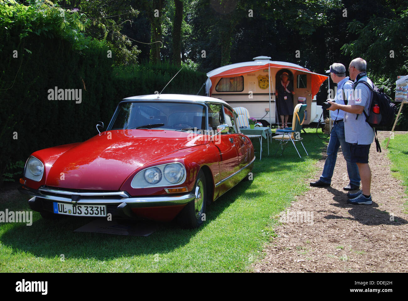 nostalgische camping bei den Classic Days 2013, Schloss Dyck Deutschland Stockfoto