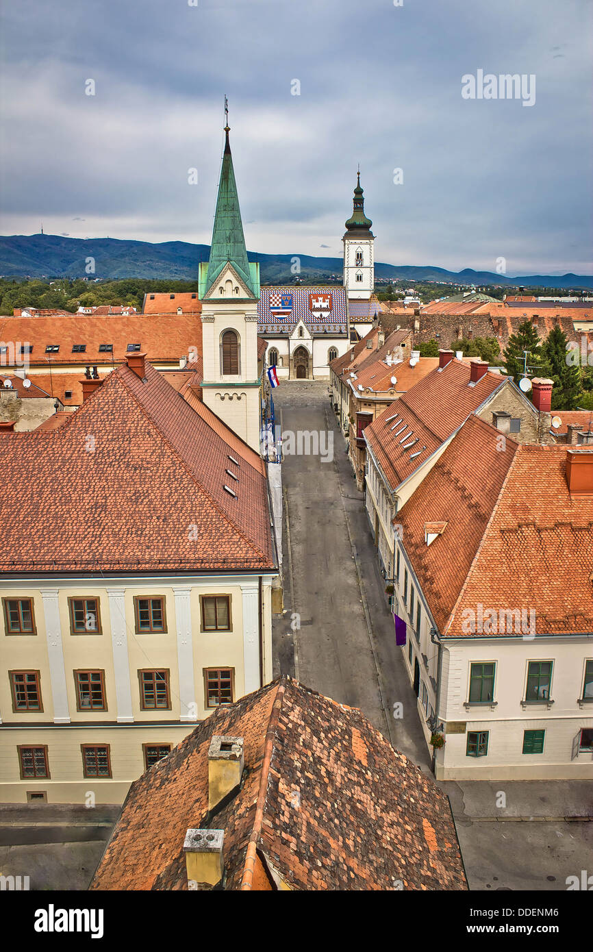 Historische Oberstadt in Zagreb, Hauptstadt Kroatiens Stockfoto