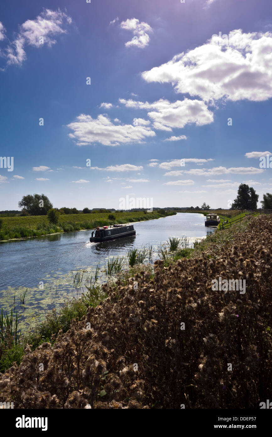 Vergnügungsschiff Boot Fluss Great Ouse Cambridgeshire Fens Stockfoto