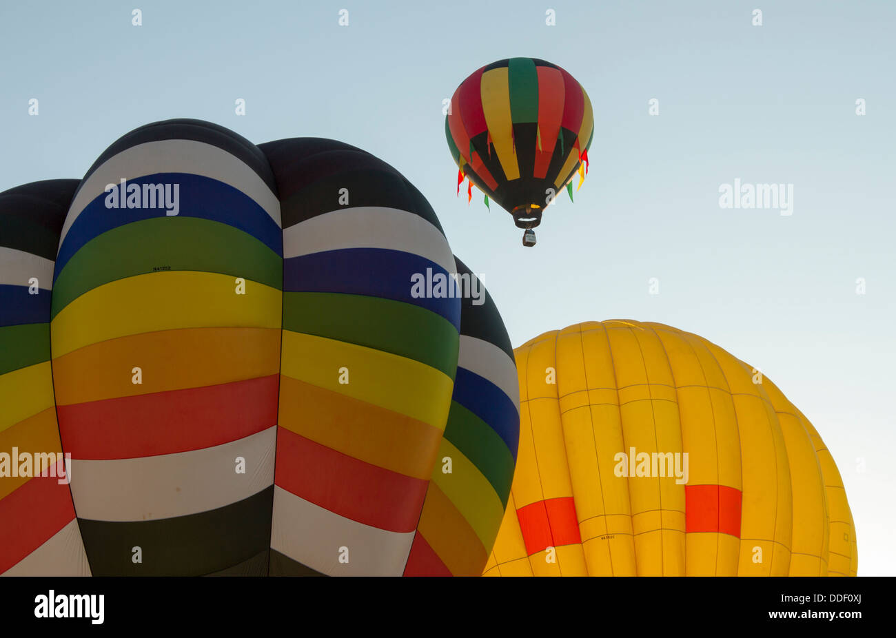 Heißluftballons über far West Texas. Stockfoto