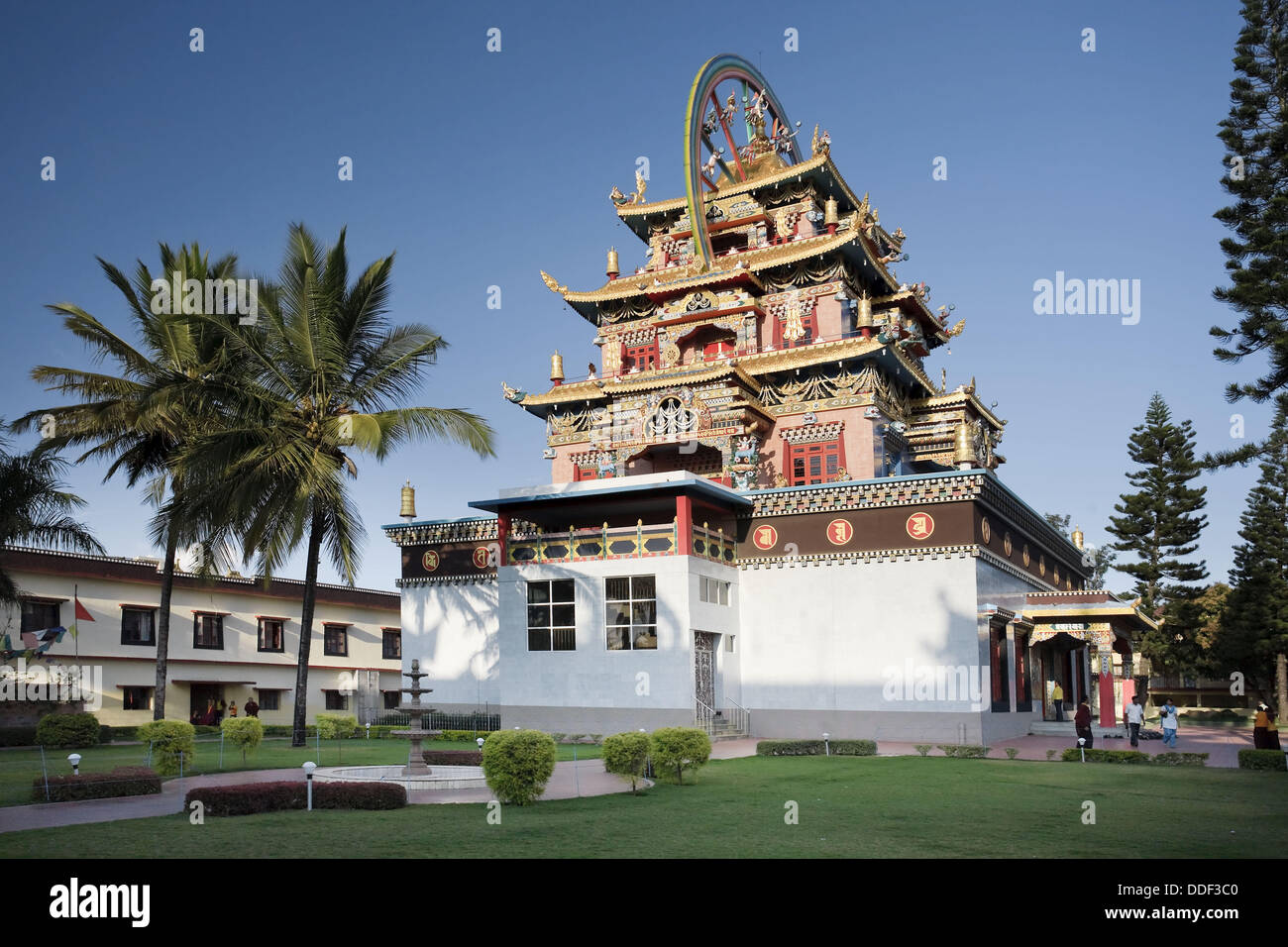 Kushalnagar Tempel tibetische Siedlung, Karnataka, Indien Stockfoto